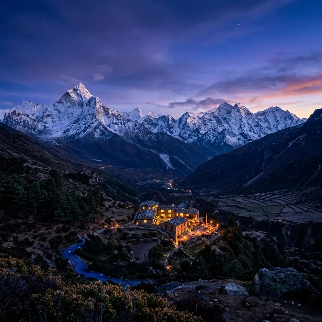 Himalayas at luxury twilight
