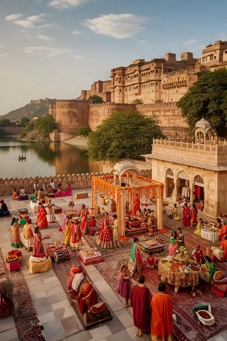 A colourful Indian celebration with lights and festivity
