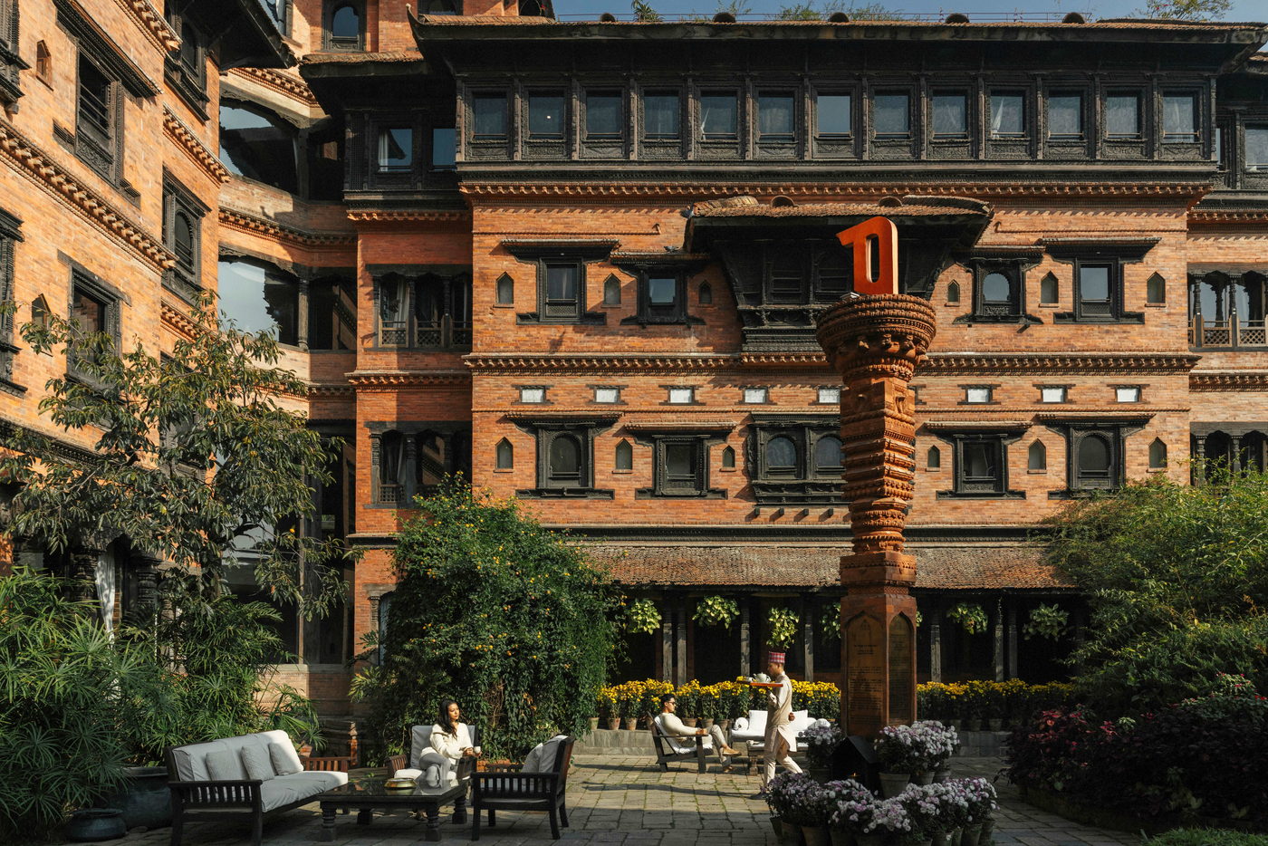 Traditional woodcarvings and courtyards of Dwarika's