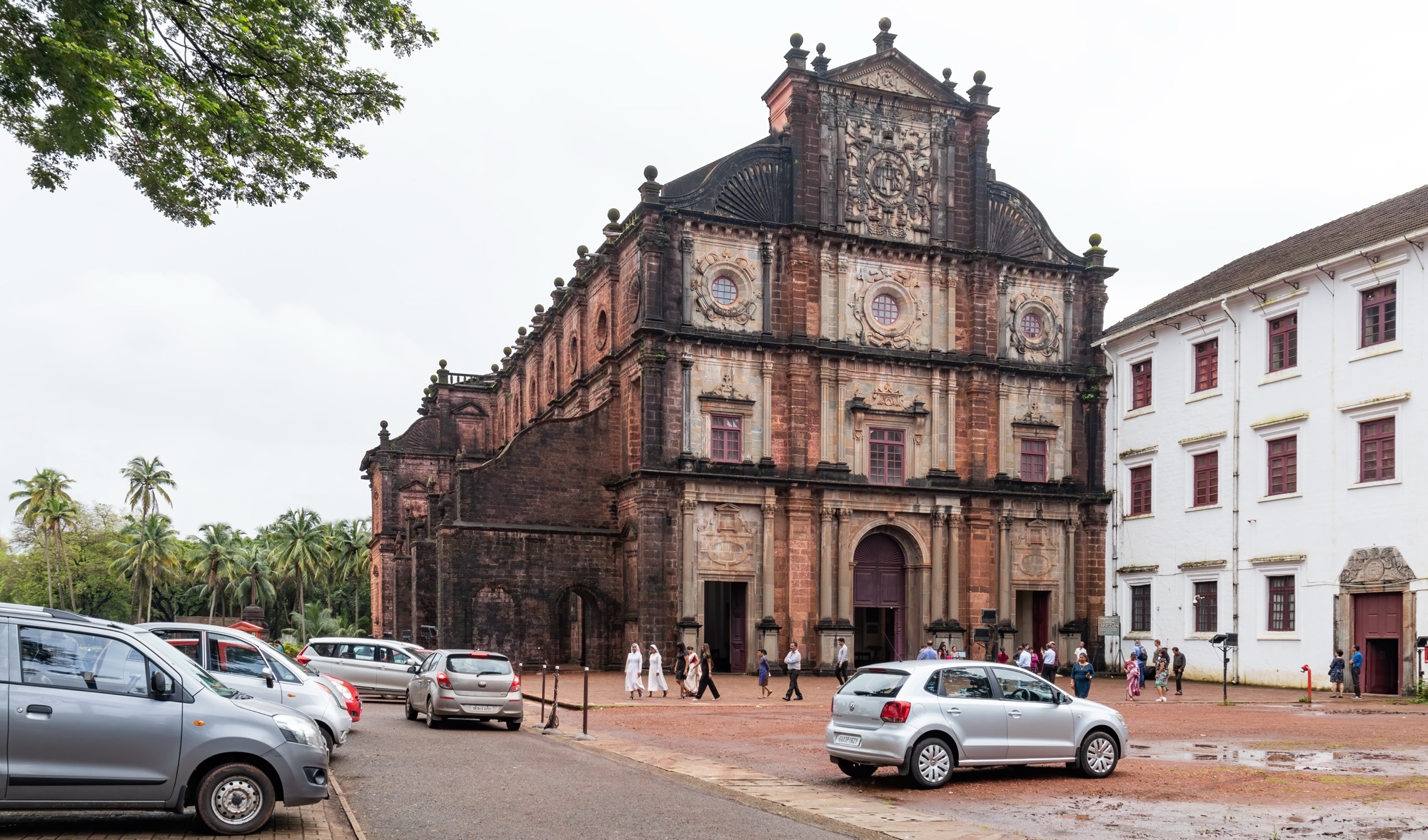 The laterite facade of the Basilica of Bom Jesus, Old Goa